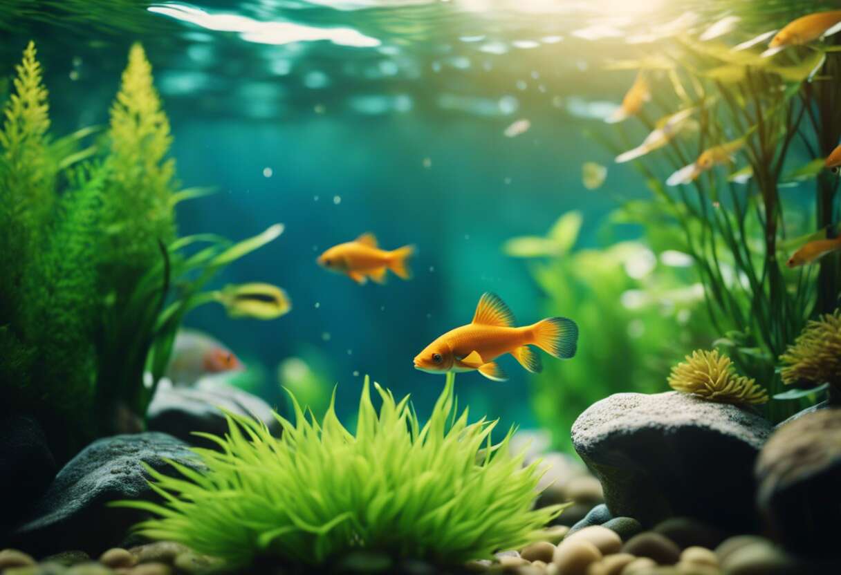 Compatibilité des espèces végétales et poissons dans un écosystème balancé